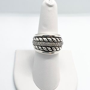 David Yurman Thoroughbred Cable Diamond Band Ring
